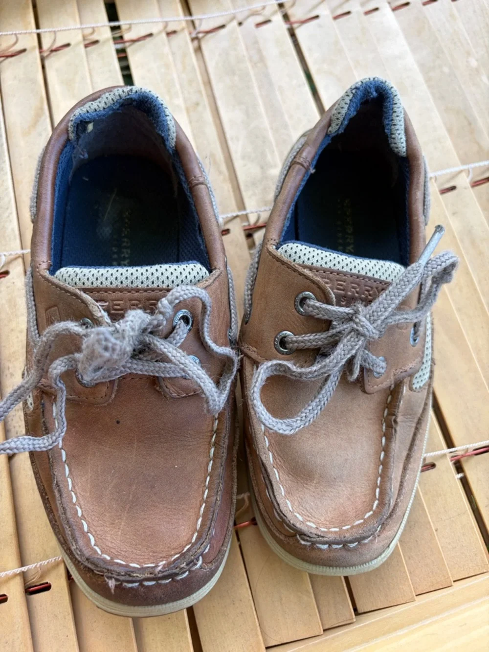 Sperry Kids Brown Leather Moccasin Boat Shoes